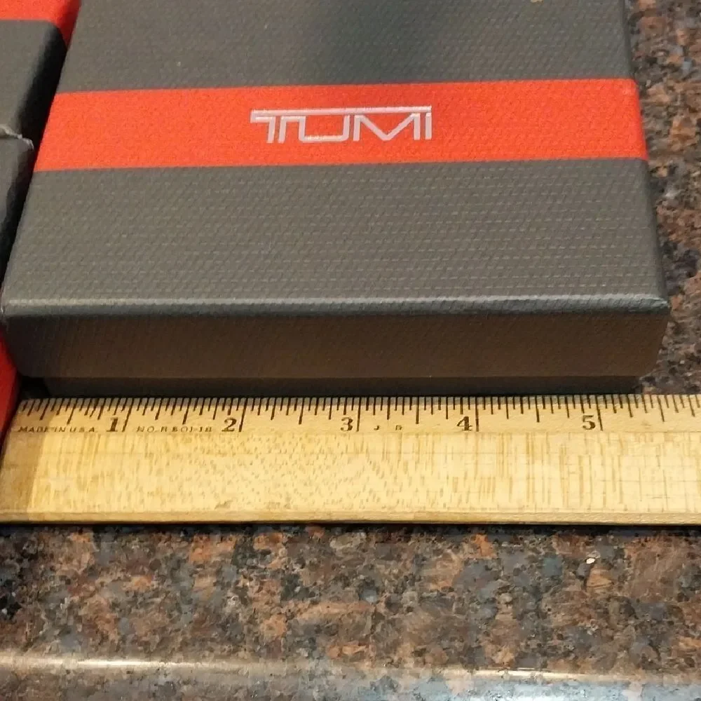 Three Tumi Black and Red Key & Card Holder Boxes...EUC